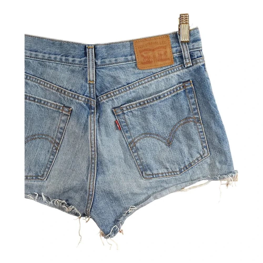 Levi's Light Blue Denim Jean Cutoff Shorts - Picture 4 of 6
